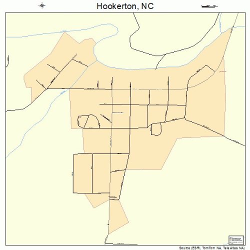 Large Street & Road Map of Hookerton, North Carolina NC Printed