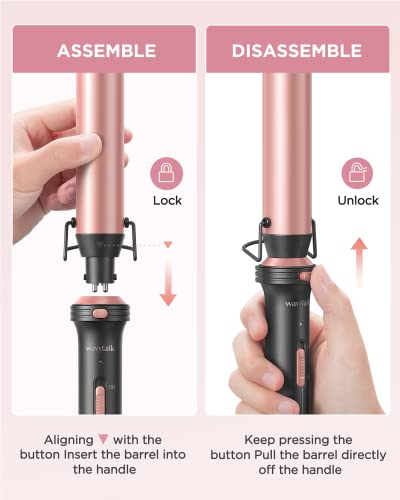 Wavytalk 5 In 1 Curling Iron,Curling Wand Set With Curling Brush And 4 Interchangeable Ceramic Curling Wand(0.5”-1.25”),Instant Heat Up,Include Heat Protective Glove & 2 Clips #TOP3