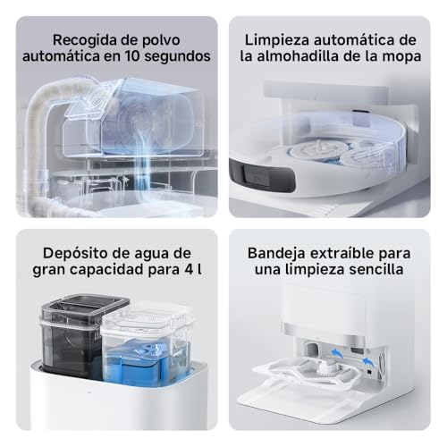 Miniatura 2 de Xiaomi Robot Vacuum X20 - Robot Aspirador Y Fregasuelos Con Sistema Inteligente De Navegación Láser Lds , Succión De 6000 Pa, Estación Base Inteligente Todo En Uno, Blanco Versión Es