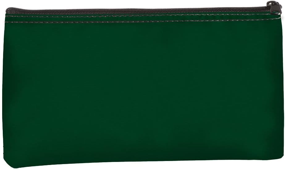 14 oz Forest Green Canvas Zipper Pouch 10.5 x 5.5 – Heavy Duty Cotton Utility Bag – Small Cash & Tool Organizer – Single Pack