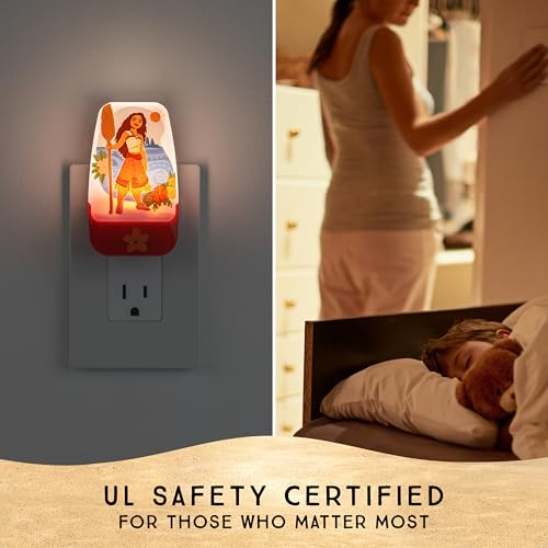Image of Disney Moana Plug in Night Light for Kids, LED Nightlight Plug into Wall