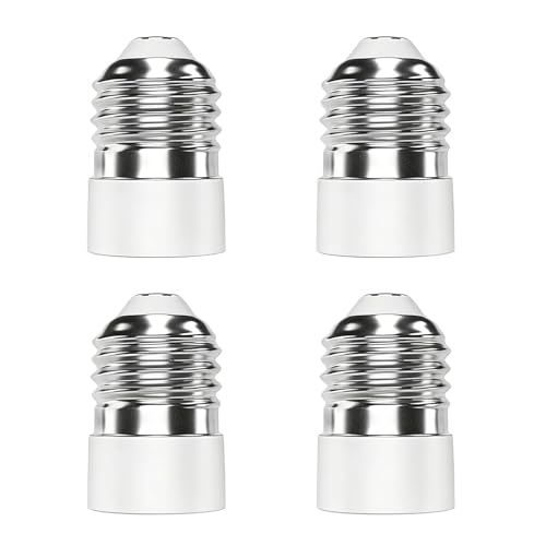 4 Pièces Adaptateur Douille E27 vers E14, Convertisseur pour Ampoules LED, Halogènes et CFL, Réducteur E27 E14 Lampe Haute Résistance, Adaptateur Culot pour...