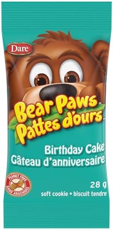 Bear Paws Birthday Cake Cookies - Soft Cookie Snack Packs, School Snacks, Made With Real Yogurt, Peanut Free, 168g, 6 Pouches - 5