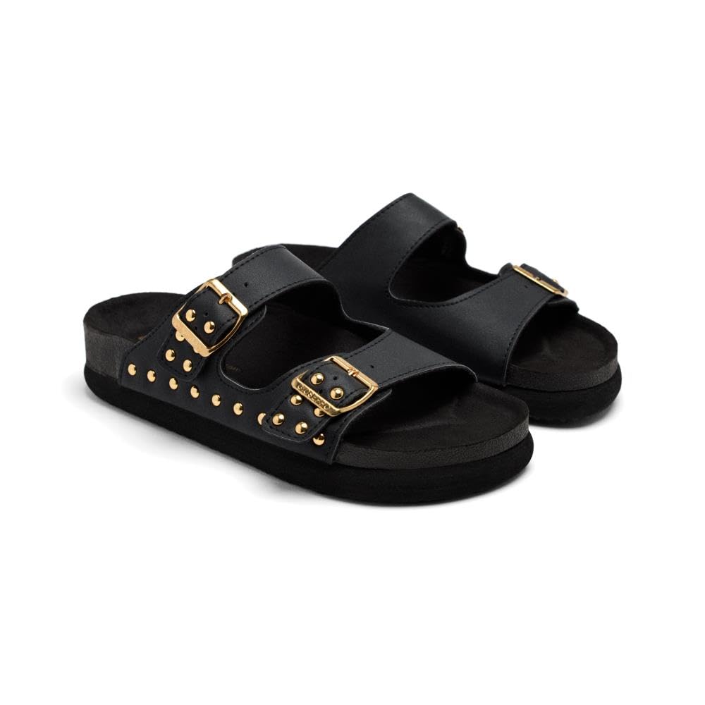 GIOSEPPO TALMADGE, Women's Flip Flops, Black, 39 EU, Black/White, 7 UK