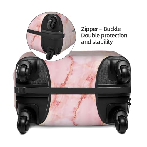 Pink Marble Suitcase Cover Elastic Travel Suitcase Protector Covers Trolley Case Sleeve With Buckle Strap Belt Luggage Cover3
