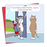 Twizler Funny Golf Card - Cat Birdie - Funny Cat Golf Birthday Card for Men - Blank Inside - Husband Dad Son Brother Him Male - Humour Fathers Day - Anniversary - Retirement - Image 1