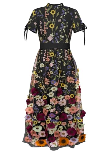 CHIC STAR Womens 3D Embroidery Applique Dress