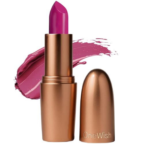 Image of One Wish Creamy Matte Lipstick Long Lasting for Women - Dramatic Red Shade 23 | Full Coverage | Creamy Formula | No Flaky Lips | No Dryness | Vitamin E, Almond Oil & Shea Butter for Moisturising Lip | 8 Hrs Lasting | Smooth Finish | 3.8 gm