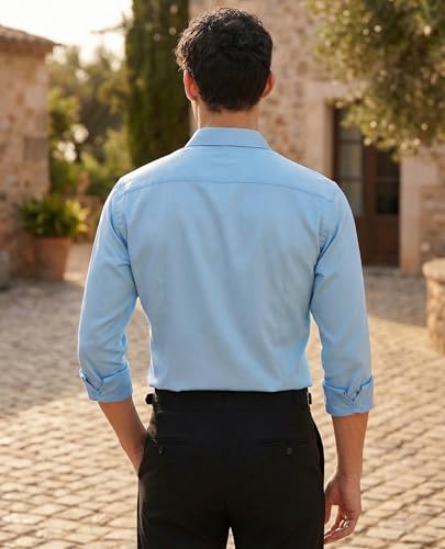 Image of IndoPrimo Men's Stylish Satin Shirt for Party, Formal, Daily and Casual Wear Full Sleeve Shirt for Mens - Trio