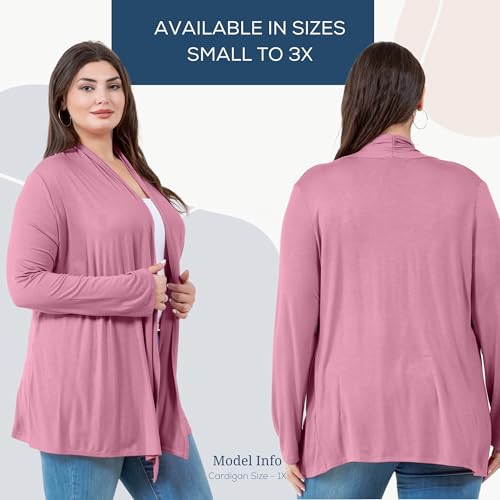 Image of Azules Long Sleeve Womens Cardigan, Thin Flowy Rayon Sweater Lightweight Cardigan for Casual or Dressy Outfits