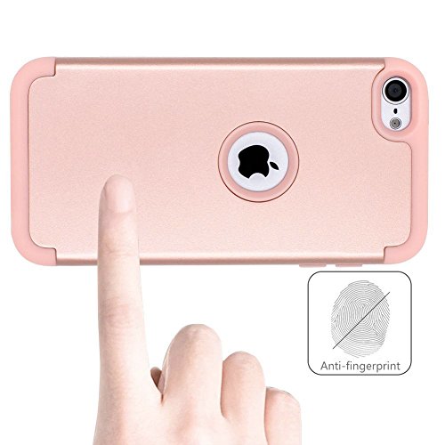 Ulak Ipod Touch 7Th Generation Case, Ipod Touch 6 Case, Heavy Duty Shockproof High Impact Protective Case With Dual Layer Soft Silicone + Hard Pc For Apple Ipod Touch 7/6/5, Rose Gold #TOP4