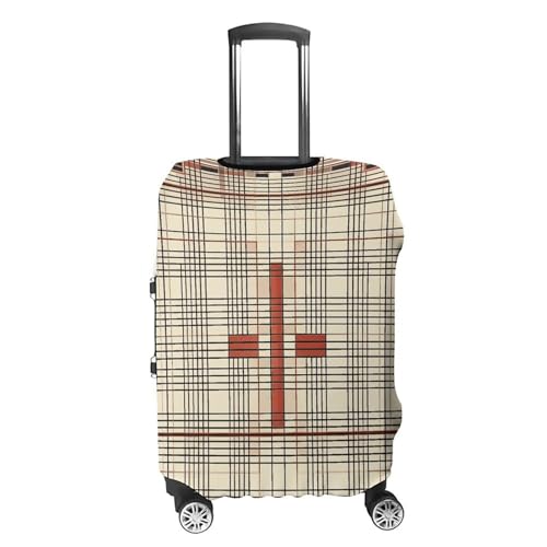 Travel Luggage Cover Spandex Suitcase Protector Washable Baggage Covers Red Block Pattern Elastic Scratch-Resistant Luggage Cover Protector Fits 18-32 Inch Luggage4