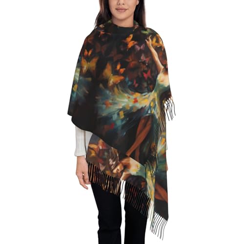 Girl Dance Butterfly Scarfs For Women Wraps For Evening Dresses Large Warm Soft Scarves Scarf3