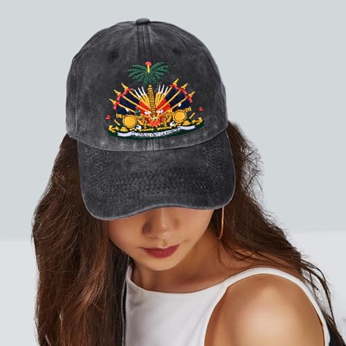 Image of Embroidered Baseball Cap for Women Men Vintage Adjustable Washed Distressed Denim Baseball Hat