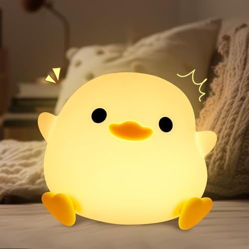 Wudyfei Duck Lamp Dodo Duck Night Light Rechargeable Soft Silicone Kids Nursery Nightlight with Timer Touch Control Cute Lamp Duck Gifts for Baby Kids