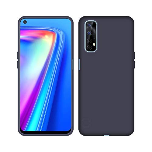 Image of Case Creation Luxurious OG Series for Realme 7i Case Cover,Anti-Dirty Slim Case Frosted Matte Cute Candy TPU Raised Bezel (Splash of Color) Back Cover for Realme7 -Navy Electric Blue