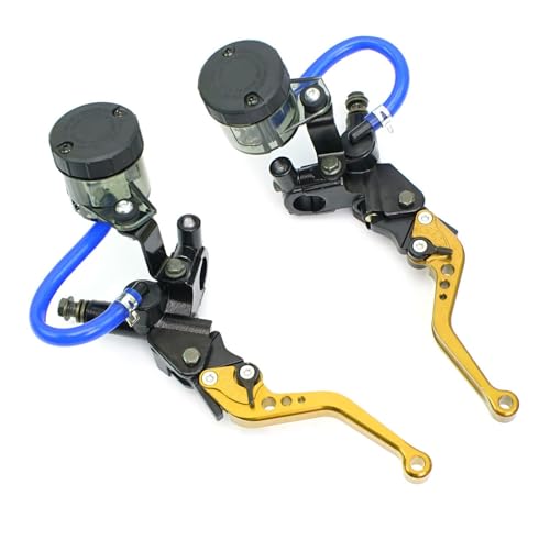 Levier de frein de moto or en aluminium robuste pour guidon 22mm de motocross et dirt bike