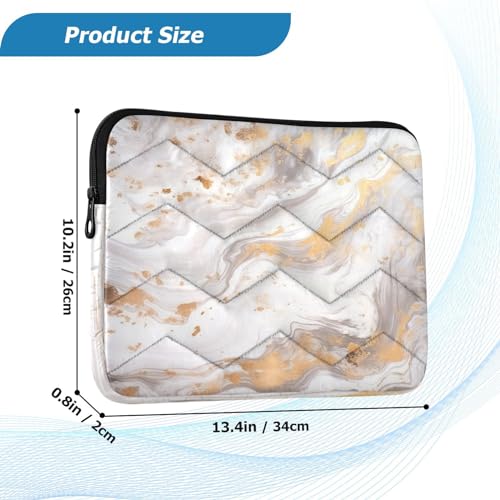 Funda para portátil 13-14 pulgadas blanco mármol dorado miniatura 3