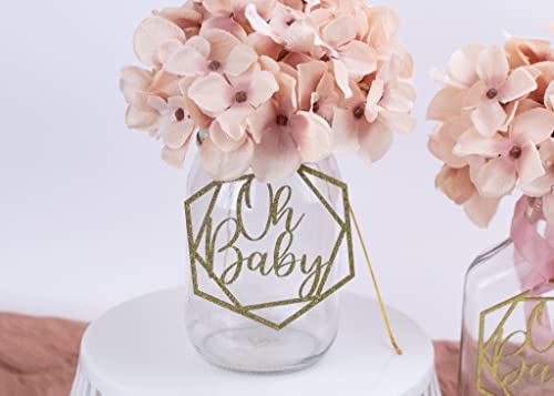 Oh Baby Mason Jar Tags,Oh Baby Centerpiece Tag, Handmade Set of 6 tags