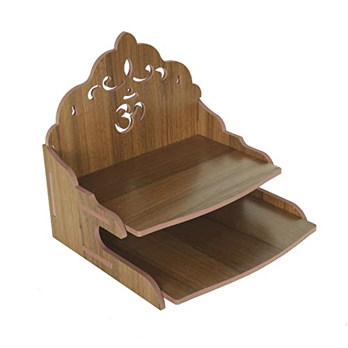 CrazyInk Beautiful Hand Made Pooja Mandir/Wooden Wall Mounted Hanging Temple for Home/Office/Factory/Festivals/Gifting Purpose (D8) 2
