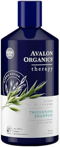 Avalon Organics Biotin Shampoo - Therapy B-Complex Thickening Shampoo for an Energized Scalp & Fuller, Thicker-Looking Hair, 14 Fl Oz