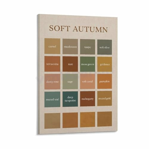 Soft Autumn Color Palette Poster Neutrals Warm Shades Fashion Design