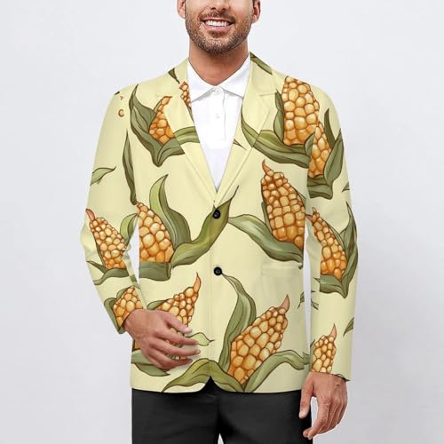 Funny Corn Mens Blazer Lightweight Sport Coat Two Button Suit Jackets2