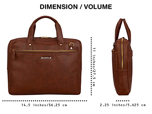 Image of COSMUS Scarlett PU Leather Sleek Laptop Bag fits up to 15.6 inches Laptop Messenger Office Bag for Men