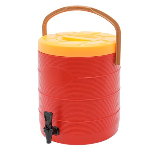 Siohdagu 6.6 Gal/25 L Stainless Steel Beverage Dispenser, Thermal Insulated Hot & Cold Drink Server with Faucet Insulated Containers for Restaurant, Coffee Shop, Party (Red)