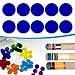 Menolana 10Pcs Pool Cue Tip Pads Ferrule Pads Acrylic Repair Part Spare Part 0.55inch Replacement Billiards Accessory for Competition, Blue