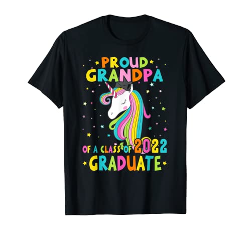 Orgulloso abuelo de una clase de unicornio mágico graduado 2022 Camiseta