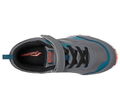Saucony Kids (Vida) Peregrine KDZ AC Shield Sneaker, Grey/Teal, 12.5 Wide US Unisex Big_Kid2