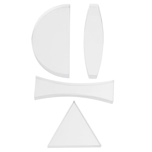 Mikikit Lente convexa cilíndrica lente de vidrio óptico y prisma conjunto Conjunto de experimentos ópticos físicos de luz de enseñanza y lentes de