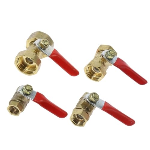 Válvula de bola de latón de 1/4" con rosca hembra para conector de tuberías 4