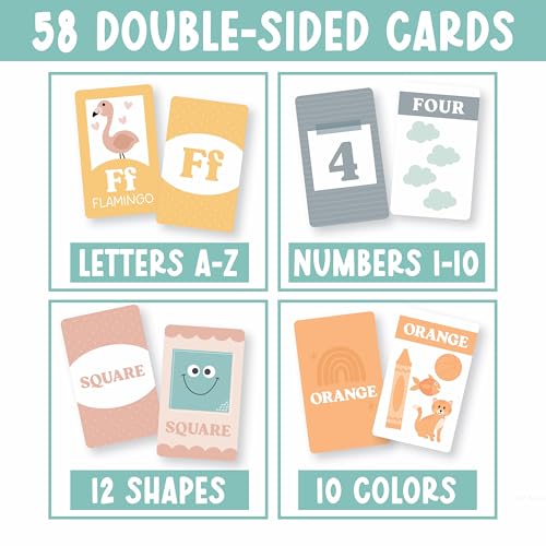 Hadley Designs Alphabet Flash Cards for Toddlers 1-3 - Preschool Learning Activities, Number Color Shapes & ABC Flash Cards for Toddlers 1-3, Daycare Essentials, Homeschool Supplies, Kids Easter Gifts - Image 3