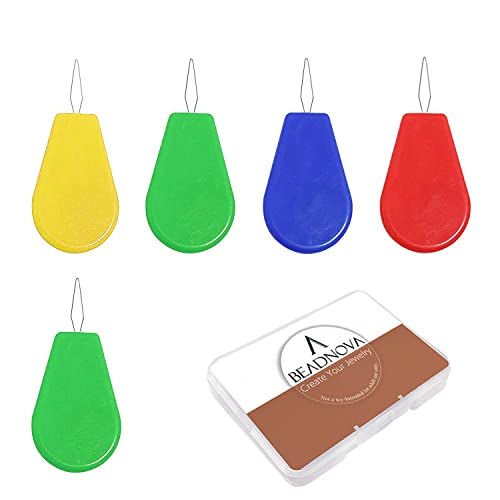 Beadnova Embroidery Needle Threader Tool 5Pcs Plastic Wire Loop Sewing Machine Needle Threader For Hand Sewing Cross Stitch Craft Knitting Quilting (5Pcs, Mix Colors) #TOP5