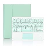 iPad Air 11インチ (M4) 2026/(M3) 2025/(M2) 2024 用キーボードケース iPad Air4/Air5兼用キーボードカバー タッチパッド搭載 apple pencil収納 スタンド機能 全面保護 ミントグリーン