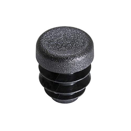 Image of Prescott Plastics 1 /2 inch (12.7mm) Outer Diameter Ribbed Plastic Hole Plugs, Round Black Metal Tubing End Caps, Strong Furniture Leg Inserts, Impact & Weather Resistant, Made in the USA - 50 Pack