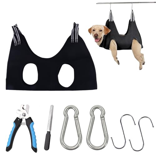 Blingoo Dog Grooming Hammock and Clippers - 75 X 51cm Dog Nail Cutting Claw Care and Cat Ears Care for Washing and Bathing in Small/Medium Size