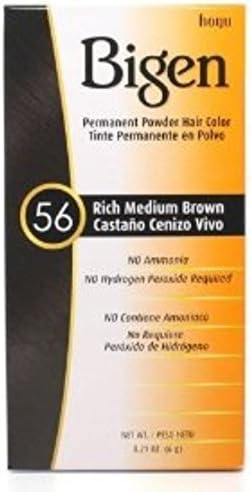 Bigen Permanent Powder Hair Color 56 Medium Brown 1 ea (Pack of 5)