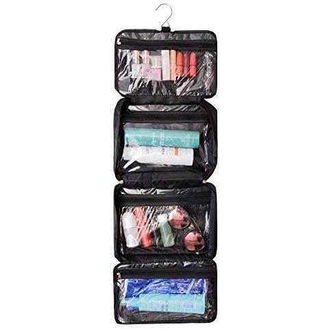 All-Purpose Household Travel Organizer Accessory Toiletry Cosmetics Makeup Hanging Shaving kit Bag-Black Cover