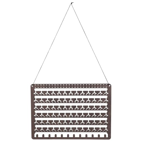 CONGARTENO Portaorecchini da Parete in Legno Color Caffè Organizer per Orecchini e Collane da Appendere Espositore Salvaspazio per Gioielli da Donna per Piccoli Ambienti e Viaggi