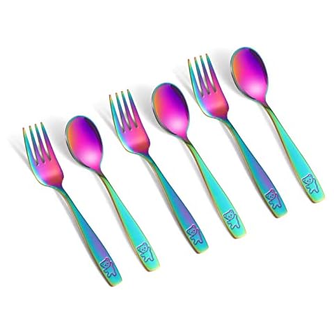 Stainless Steel Rainbow Kids Silverware Set Cover