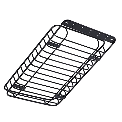 Generic Metal Lightweight RC Roof Rack for Axial SCX10 III -4 1/10 RC Car, Durable Black Luggage Carrier for Crawler, 1PC Metal Roof Rack Set for 1/10 Axial SCX10 III -4 Crawler Car