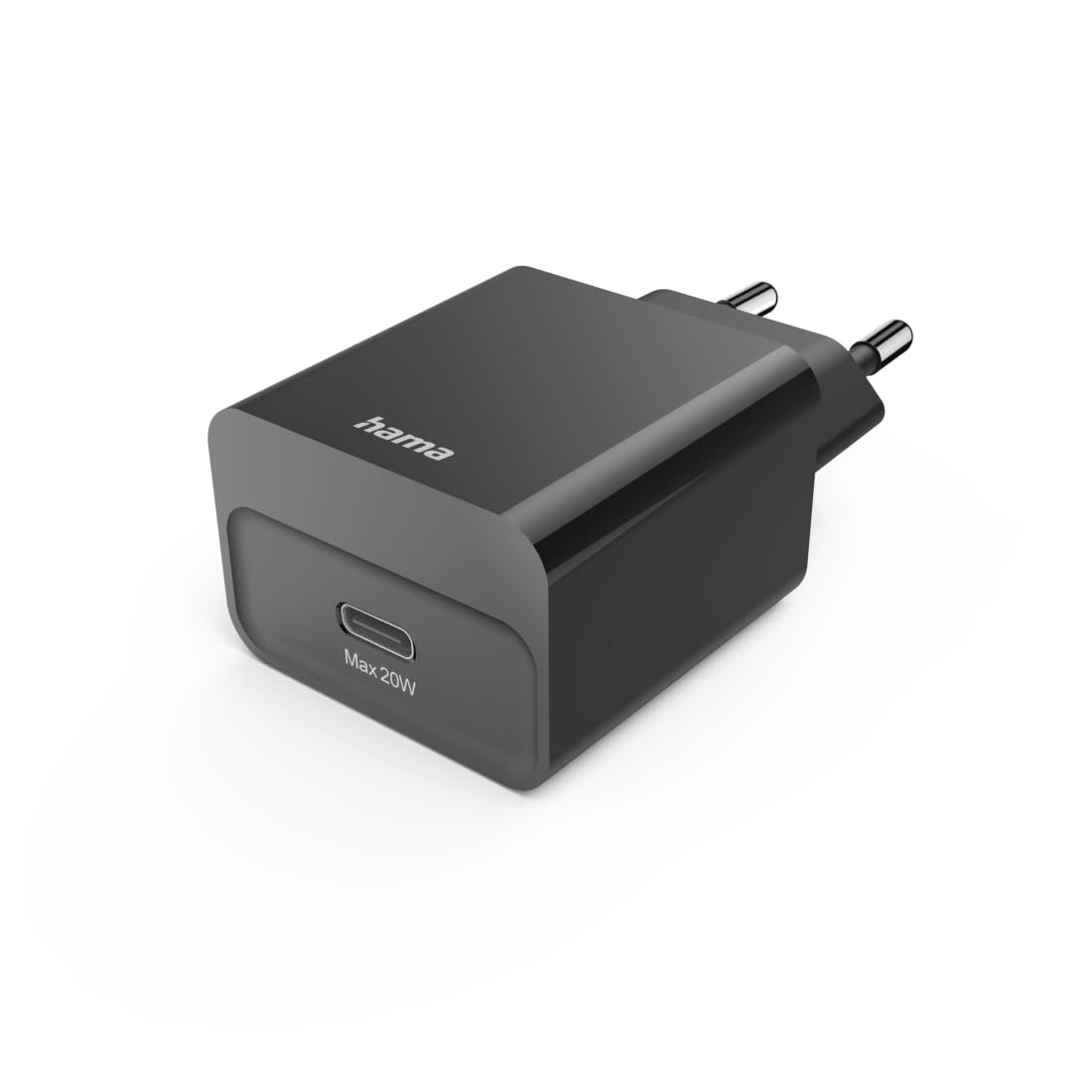 HAMA Szybka Ładowarka Sieciowa 20W, USB-C, Technologia Power Delivery, Kompatybilna z iPhone’ami od 11 do 15, Idealna do Smartfonów, Tablety, Powerbanki, Bezpieczne Ładowanie, Czarna