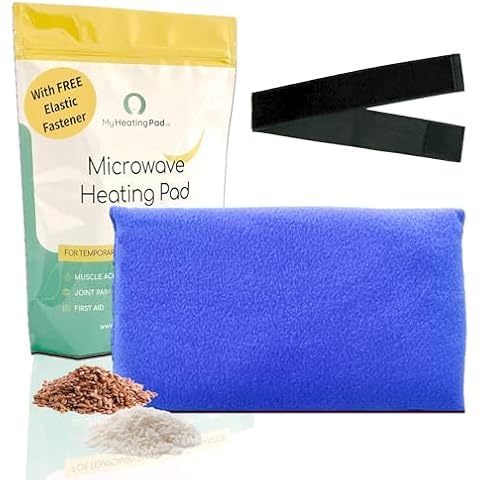 My Heating Pad for Pain Relief - Moist Microwavable Heating Pad for Joints and Muscles Relief - Microwave Hot Pack Heat Pad for Cramps - Calming Chilled or Heated Pad Therapy - 1 Pack Blue Cover
