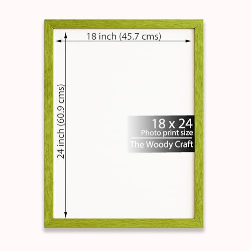 Image of Photo Frame 18x24 Inch | Green Photo Frame For Wall | Modern Wall Frame | Wooden Photo Frame Crafted For Style | Minimalist Big Photo Frames For Wall | Ideal Frames For Bedroom Wall Decor