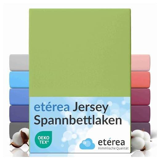 Verstellbare Elastische Bettlakenspanner, Spannbettlaken Spanner mit Metallclips, Matratzenklammern mit Langen Spannbändern für Laken Spannbettlaken Matratzenschoner, Faltenfreie Bettlaken, 2 Stücke 2 etérea Comfort Jersey Spannbettlaken 180x200-200x200 cm - 100% Baumwolle Boxspring Spannbetttuch Bettlaken bis 25 cm Matratze - Jade