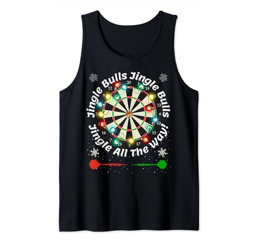 Funny Christmas Darts 'Jingle Bulls All The Way' Xmas Tank Top