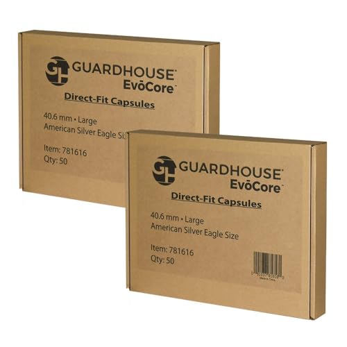 100 Guardhouse 40.6mm Airtight Coin Capsules for American Silver Eagle